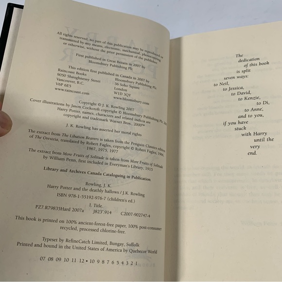 Harry Potter and the Deatjly Hallows by Bloomsbury- Hardbound - Picture 3 of 7